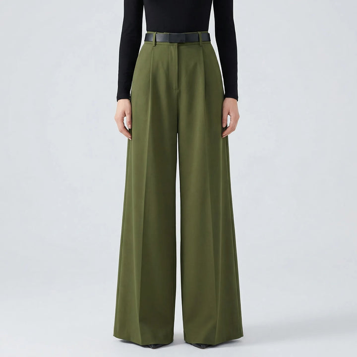 Flowvia - Pantaloni lunghi a vita alta e gamba larga