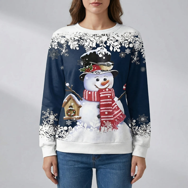 Frostivelle - Felpa con grafica a tema pupazzo di neve festivo