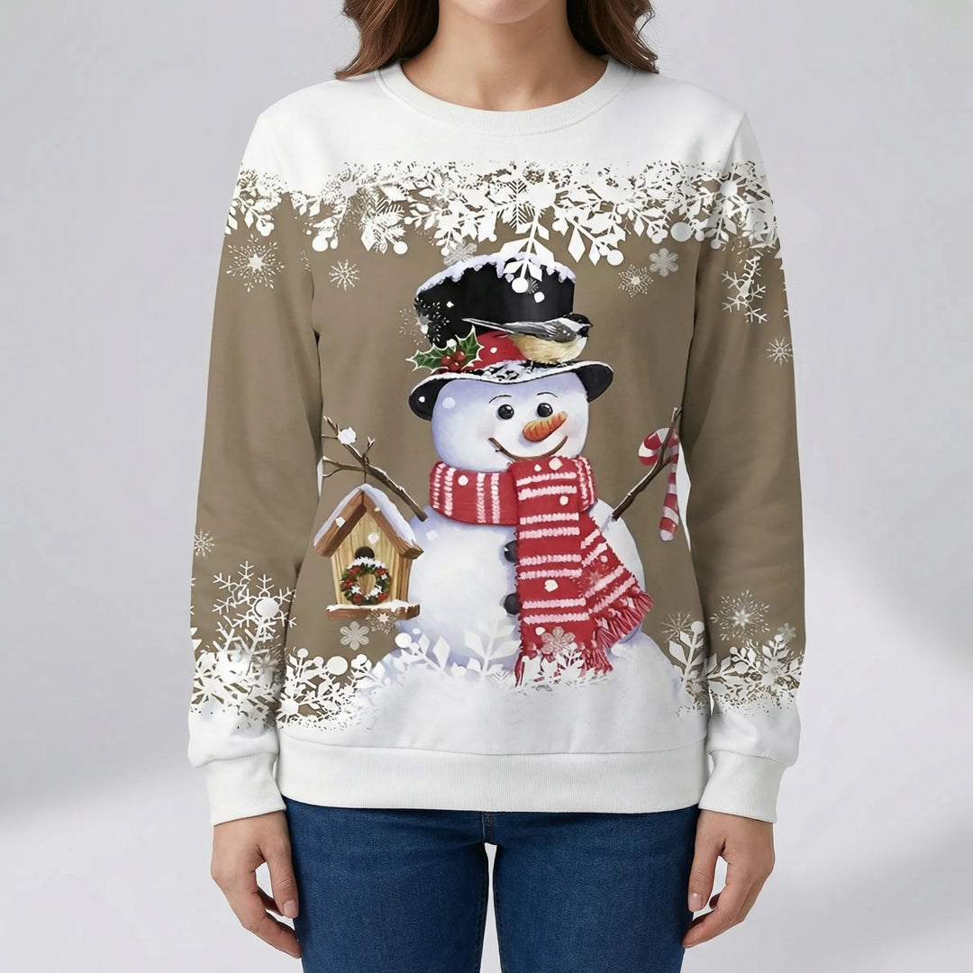 Frostivelle - Felpa con grafica a tema pupazzo di neve festivo