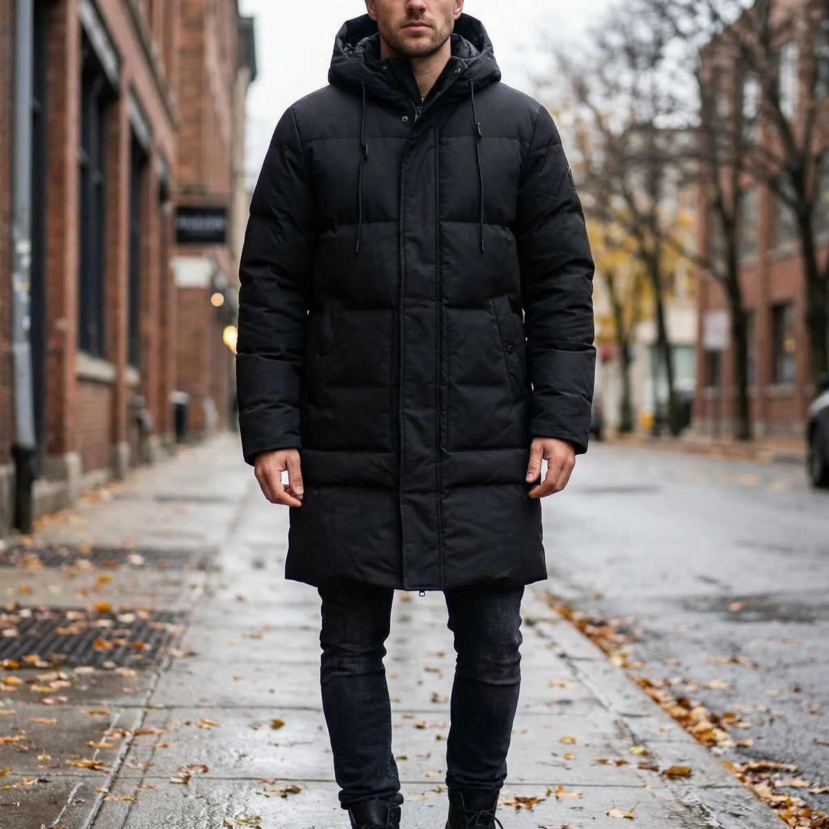 Parka con Cappuccio Lunghezza Anche Estesa