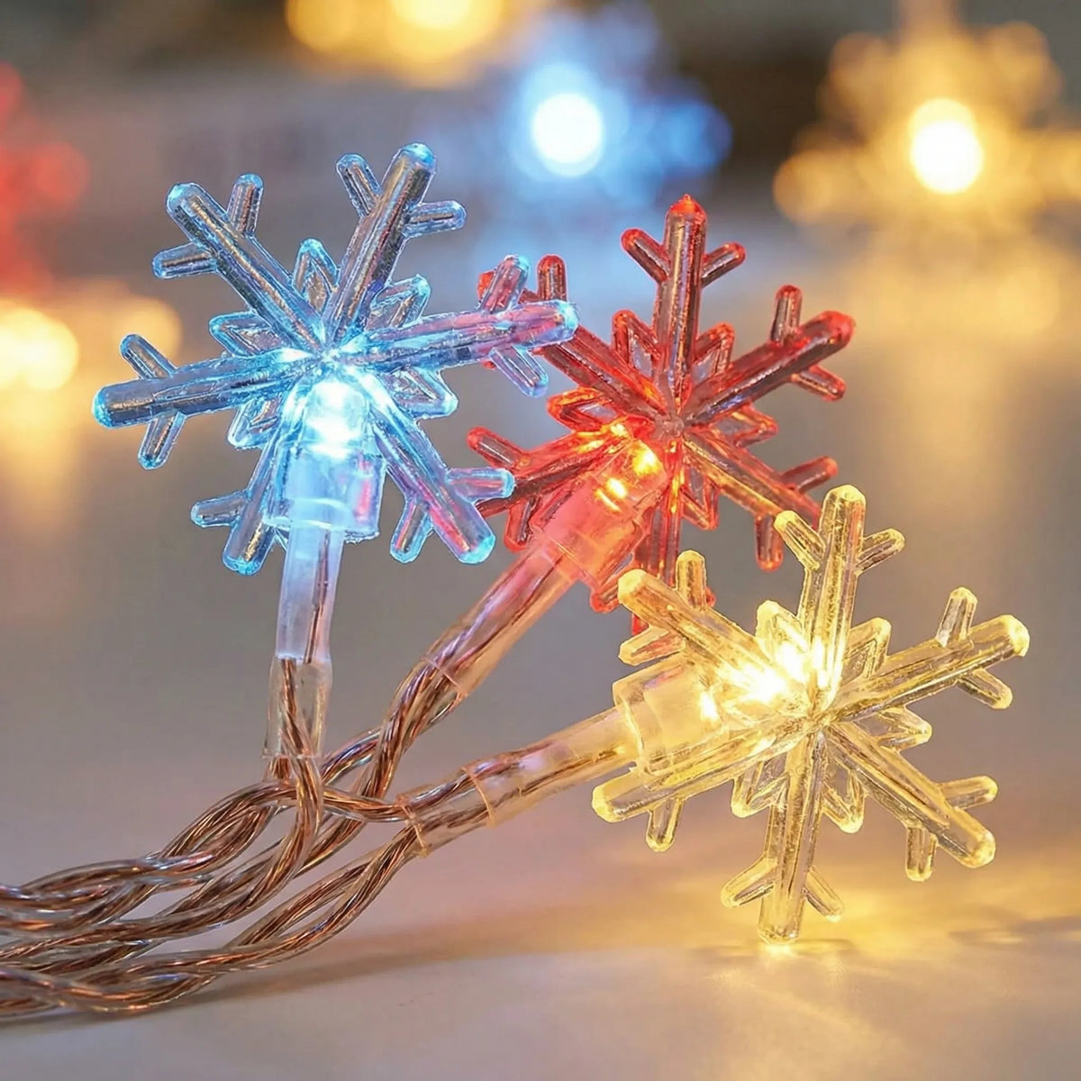 Luci a Stringa LED a Forma di Fiocco di Neve