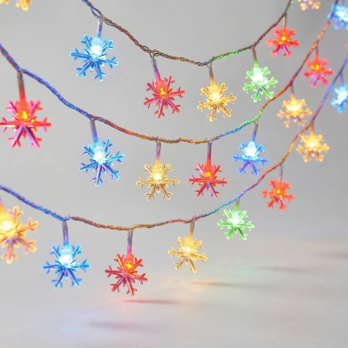 Luci a Stringa LED a Forma di Fiocco di Neve