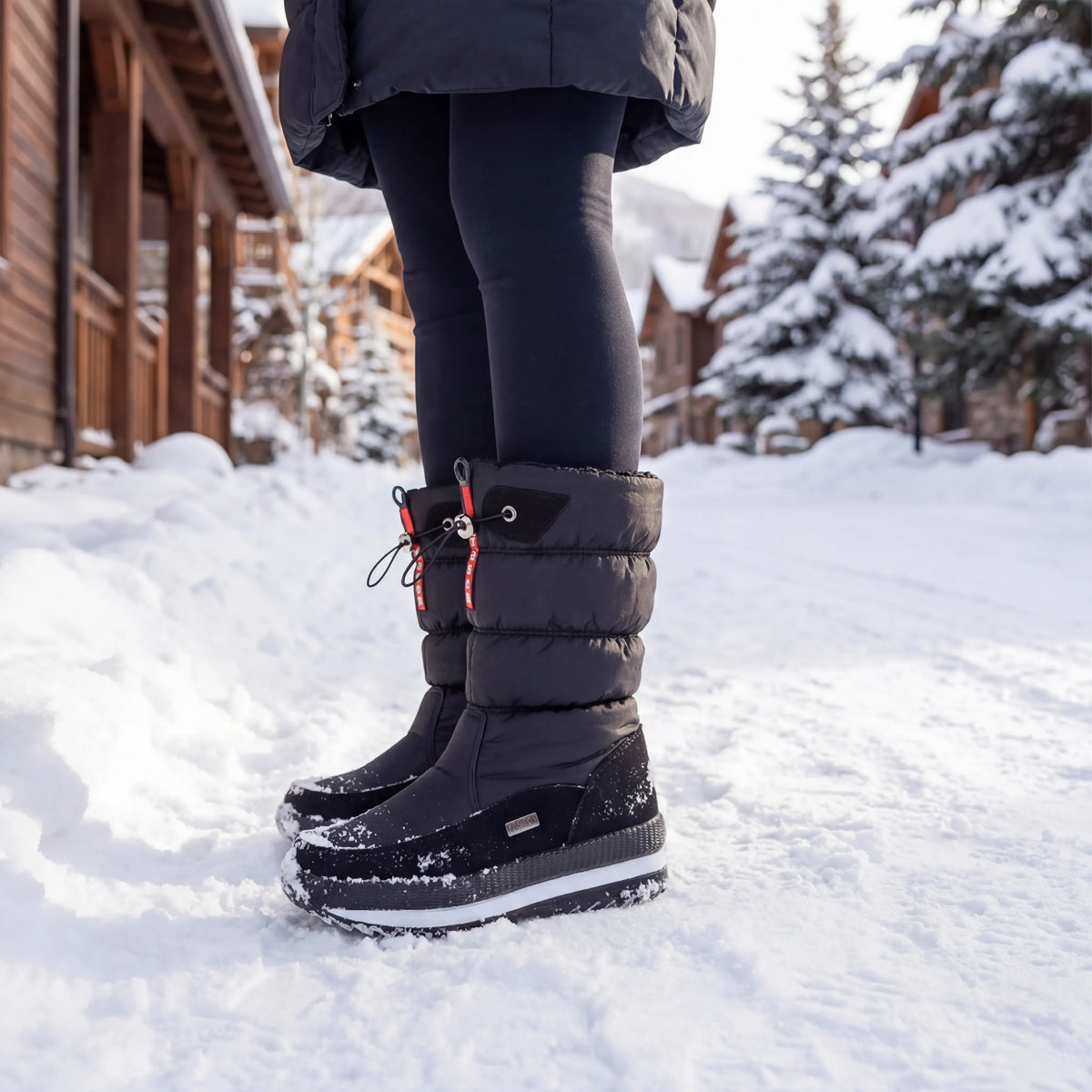 Stivale Invernale Slip-On a Meta Polpaccio Quilted per Donne
