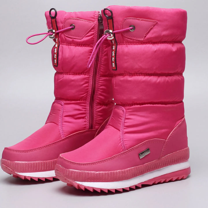 Frozvelle - Quilted Mid-Calf Slip-On Winter Boot