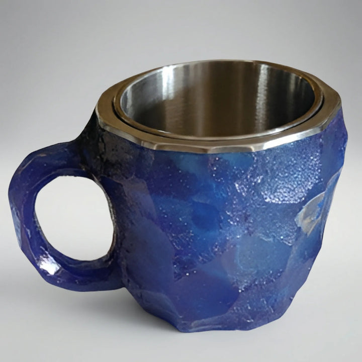 Gemlux - Tazza da caffè sfaccettata in stile pietra preziosa