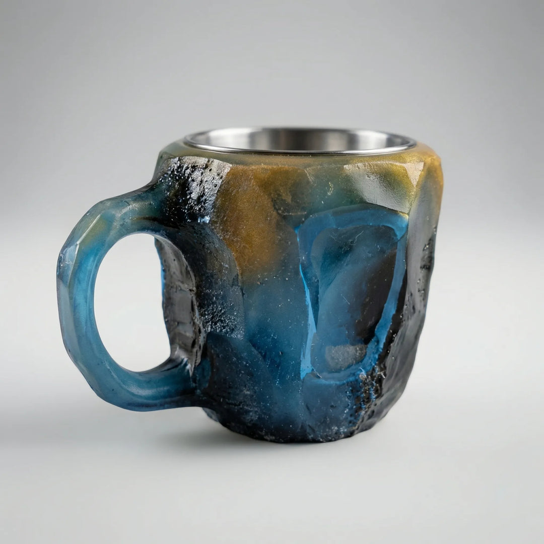Gemlux - Tazza da caffè sfaccettata in stile pietra preziosa