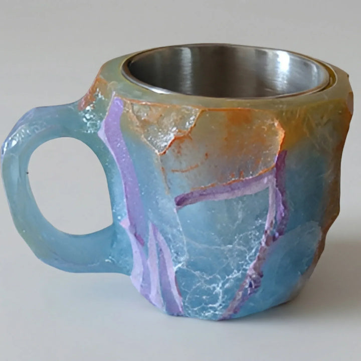 Gemlux - Tazza da caffè sfaccettata in stile pietra preziosa