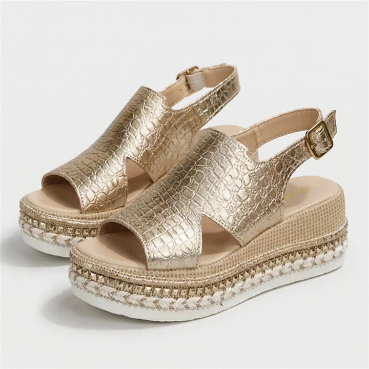 Glimmera - Sandalo con plateau e cinturino posteriore da donna