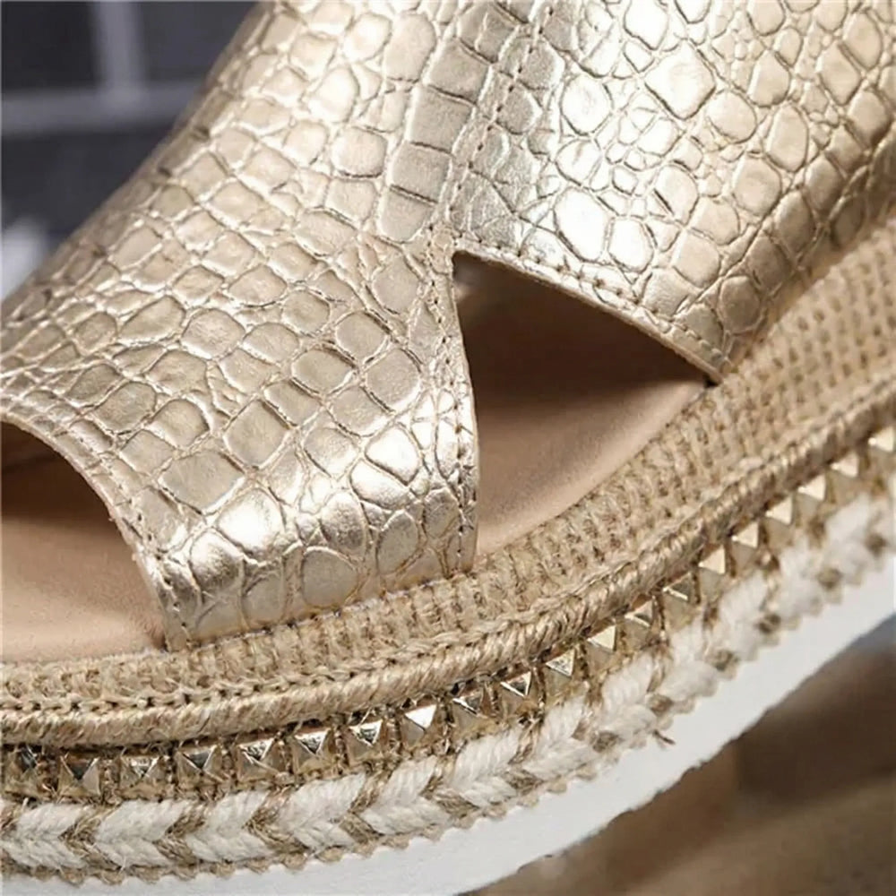 Glimmera - Sandalo con plateau e cinturino posteriore da donna