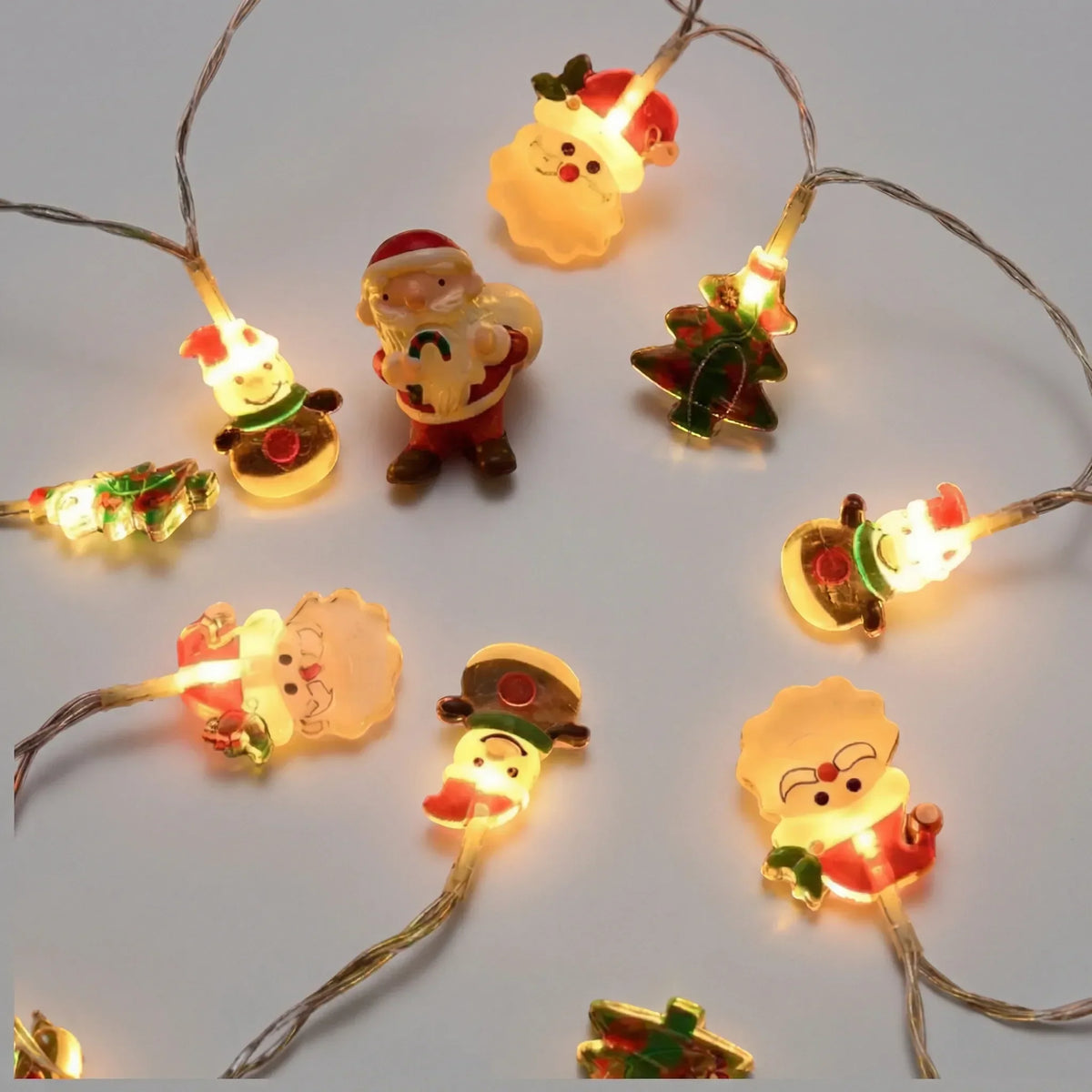 Luci a stringa natalizie a batteria con figure