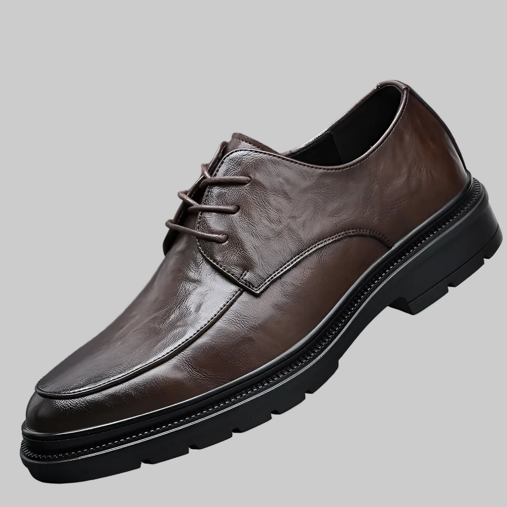 Grainvex - Scarpa elegante Oxford con lacci chiusi e lavorazione a mano.