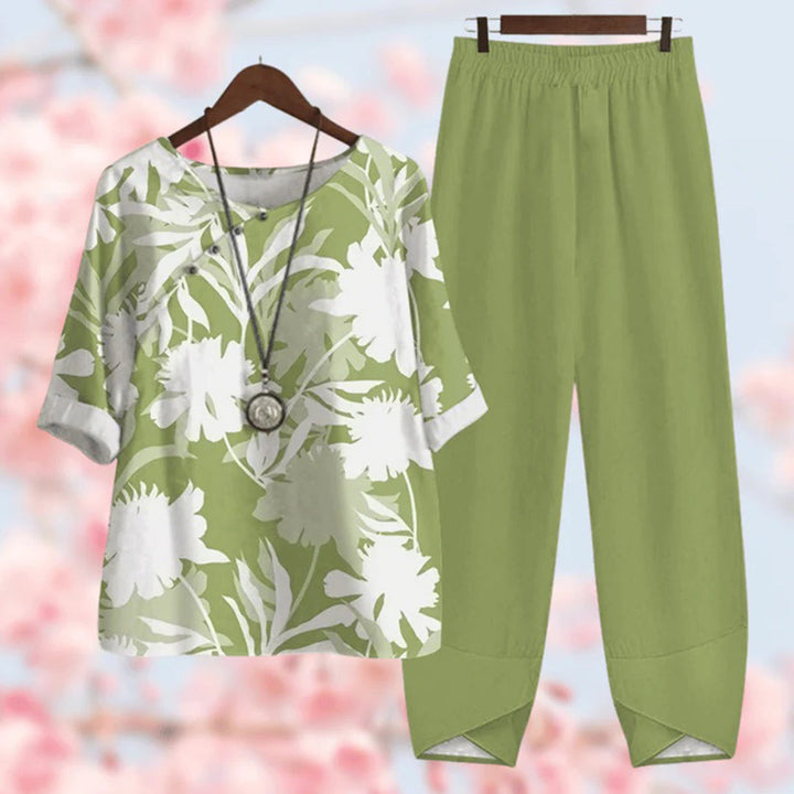 Set a due pezzi con motivi floreali vintage