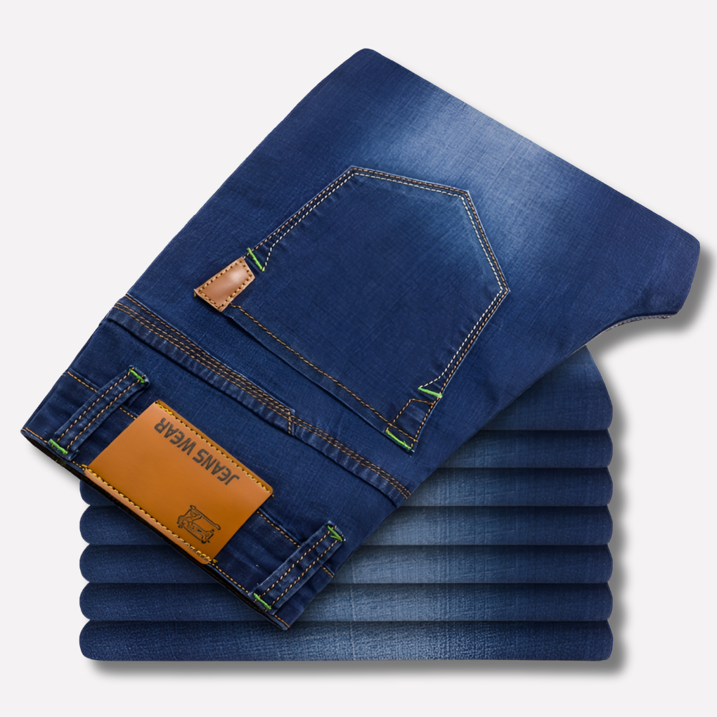 Jeans Uomo Gamba Dritta - Denim Durevole