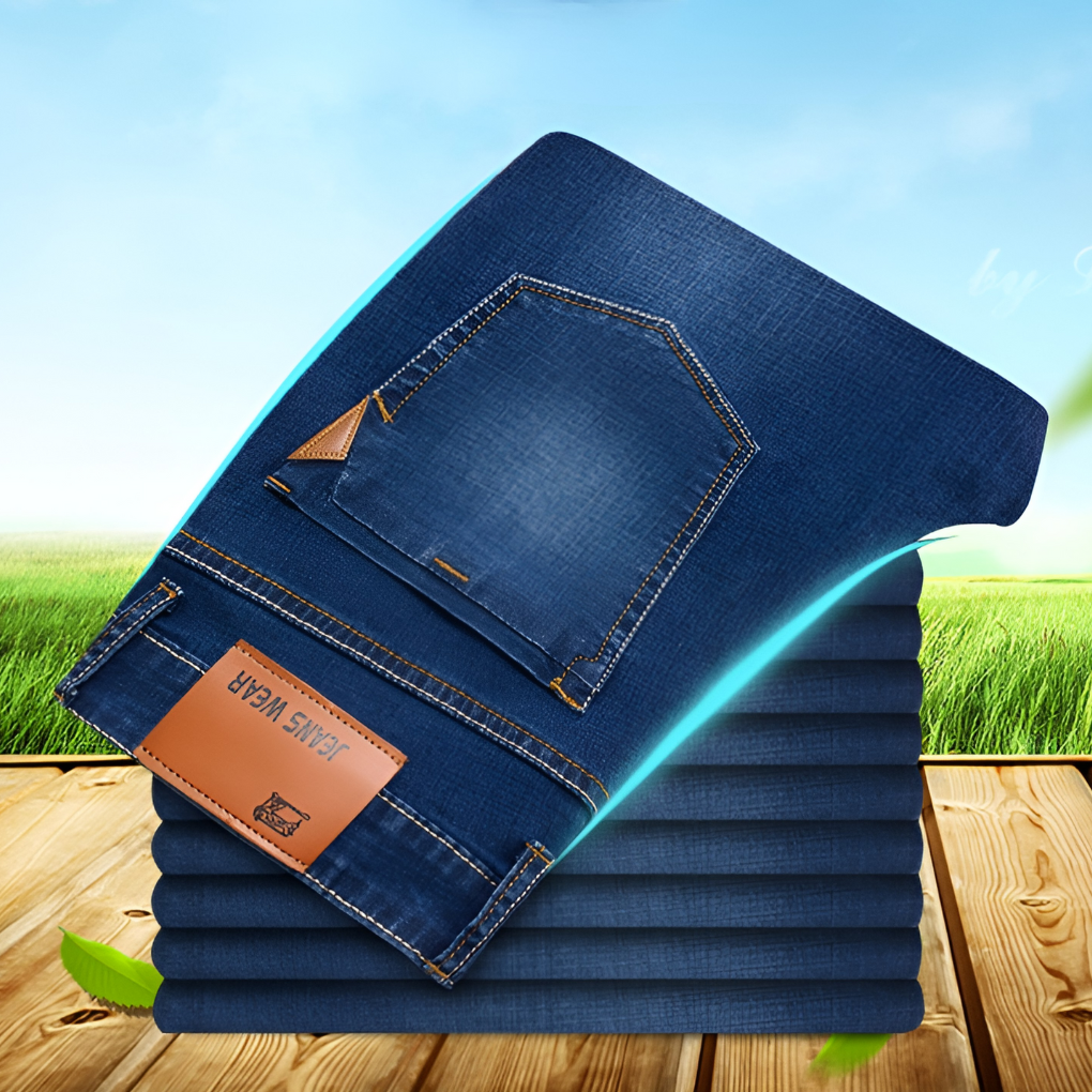 Jeans Uomo Gamba Dritta - Denim Durevole
