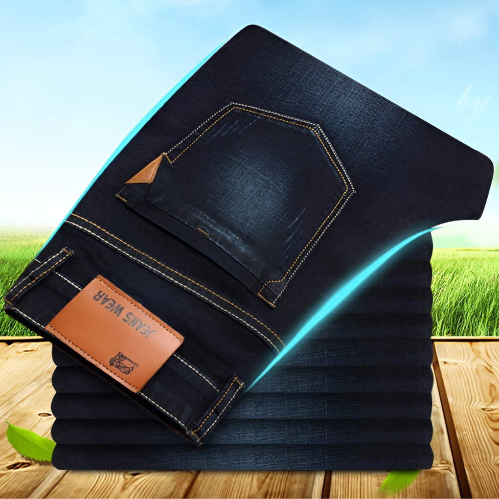 Jeans Uomo Gamba Dritta - Denim Durevole