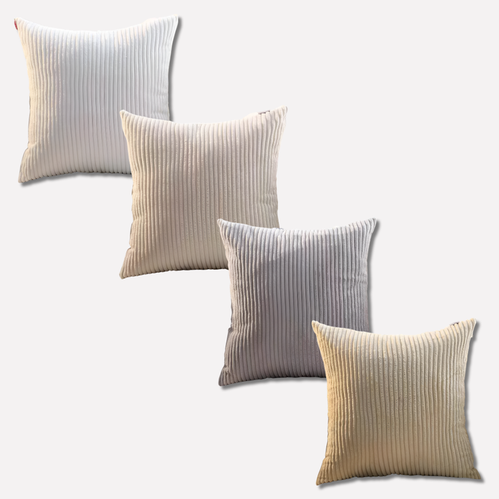 Set di 4 Fodere per Cuscini a Strisce Bohemien