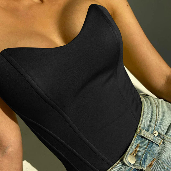 Elin – Top corto a corsetto senza spalline