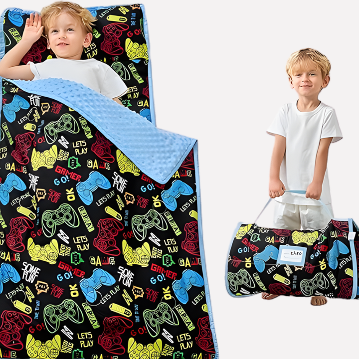 Tappetino per sonnellino per bambini con cuscino e coperta