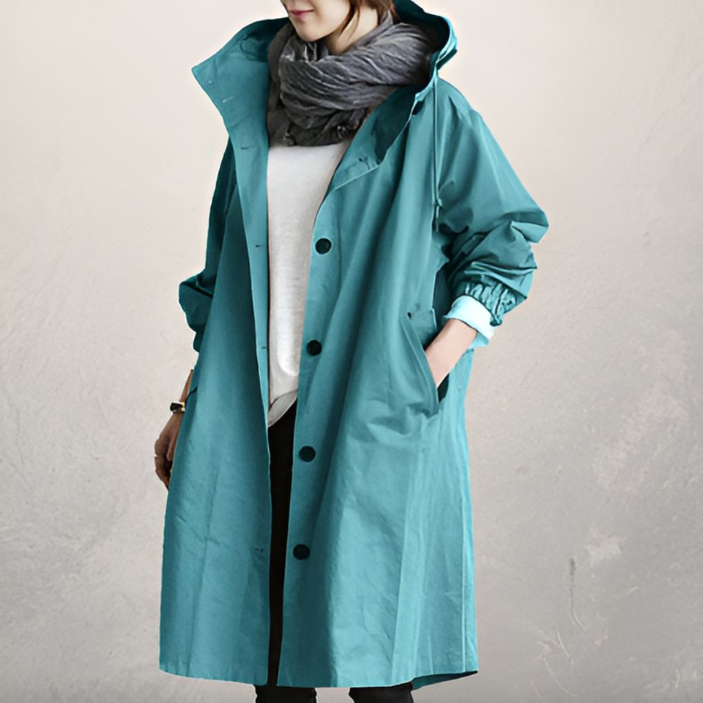 Cappotto Trench Hooded Classico per Donne
