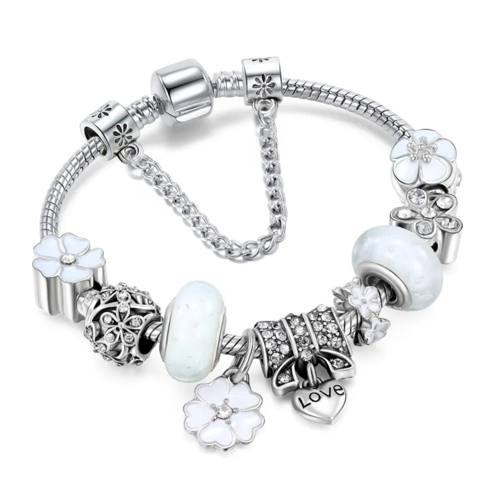 Bracciale con ciondoli in lega galvanizzata unico Love
