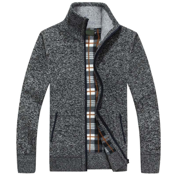 Maglione da uomo in maglia con cerniera per calore e stile
