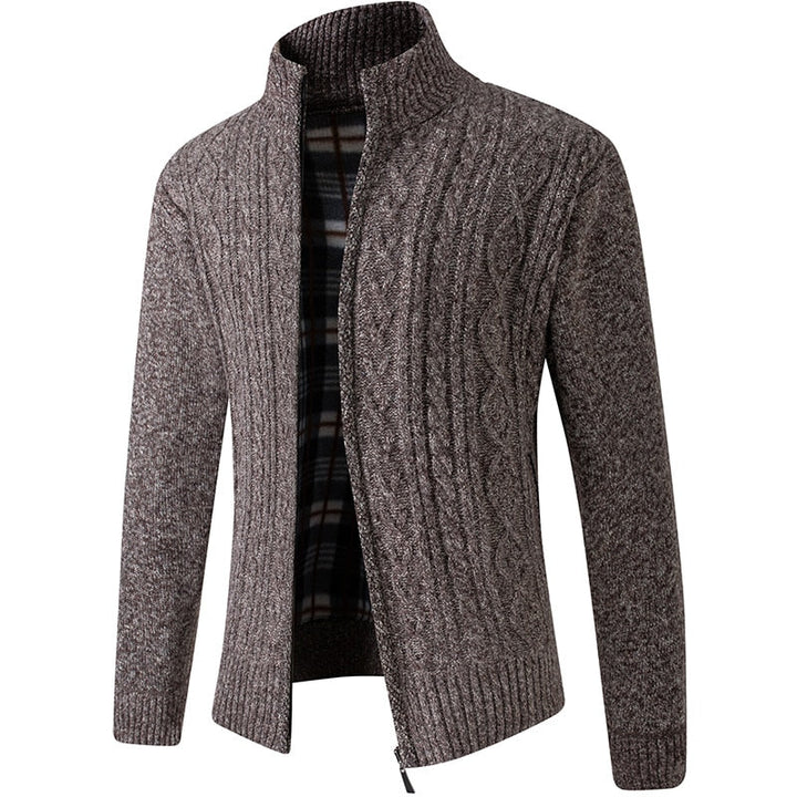 Maglione da uomo in maglia con cerniera per calore e stile