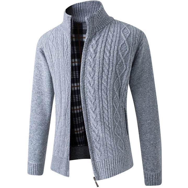 Maglione da uomo in maglia con cerniera per calore e stile