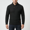 Maglione a Bottone Mezza Collo Rigato per Uomini