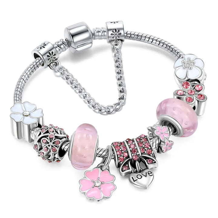 Bracciale con ciondoli in lega galvanizzata unico Love
