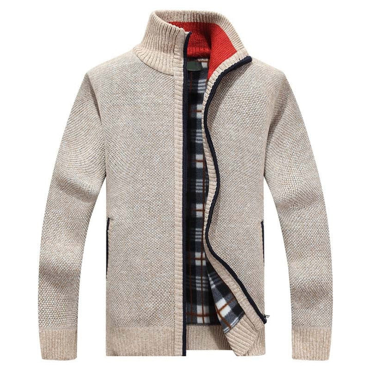 Maglione da uomo in maglia con cerniera per calore e stile