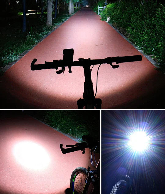 Supporto smartphone per bici 4 in 1 con luce, clacson e power bank
