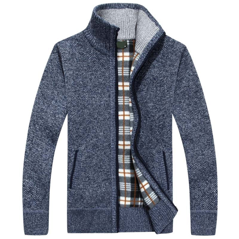 Maglione da uomo in maglia con cerniera per calore e stile