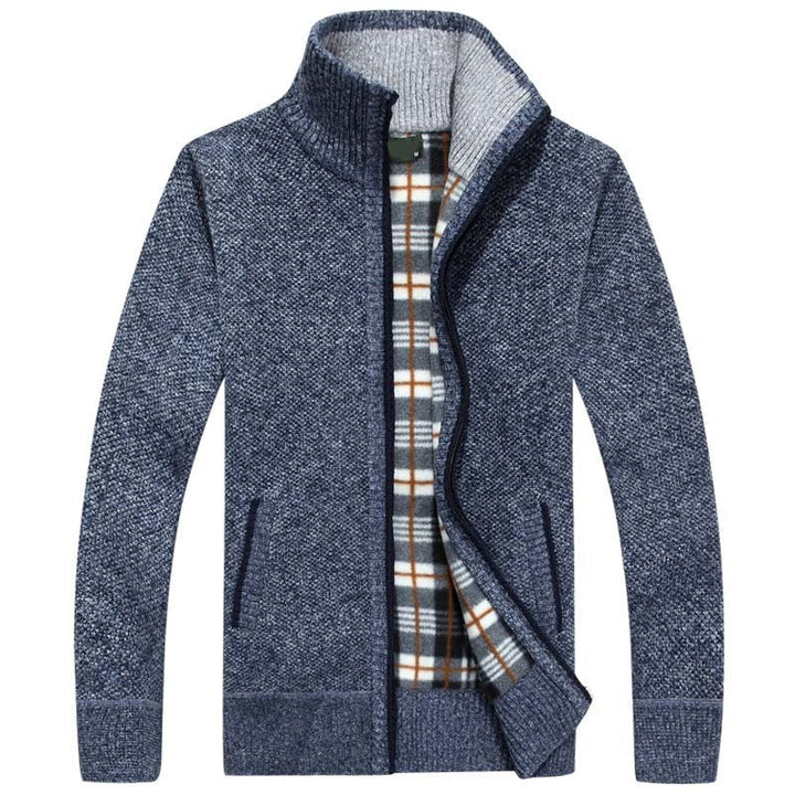Maglione da uomo in maglia con cerniera per calore e stile