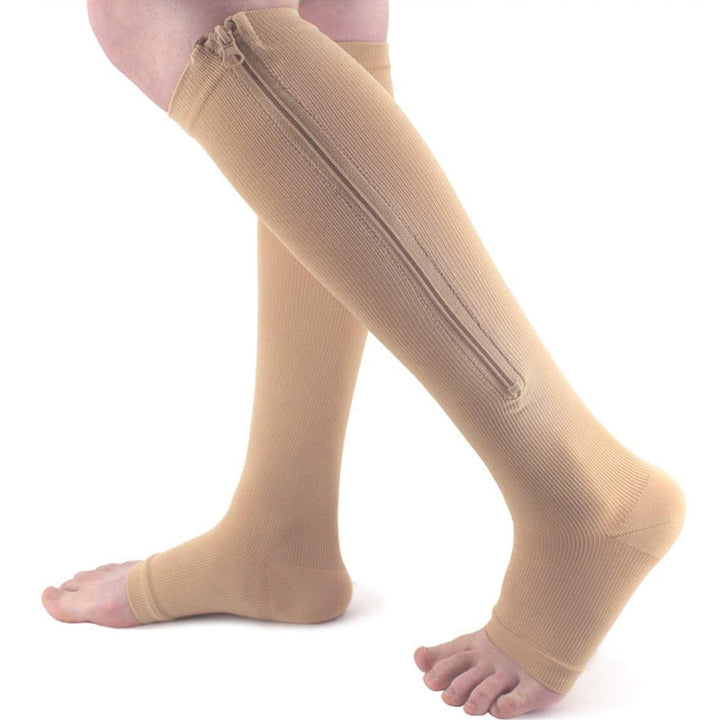 Calze a compressione con zip laterale