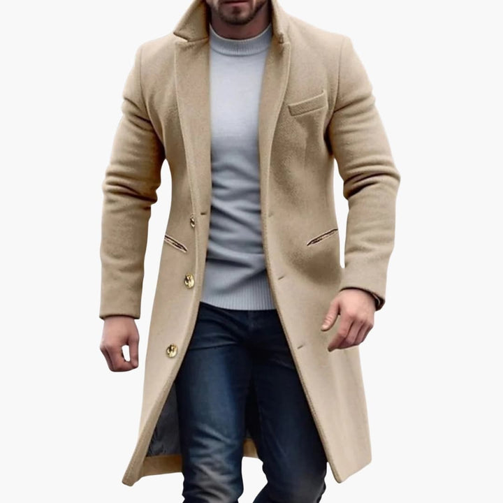 Cappotto Lungo da Uomo – Stile con Bottoni