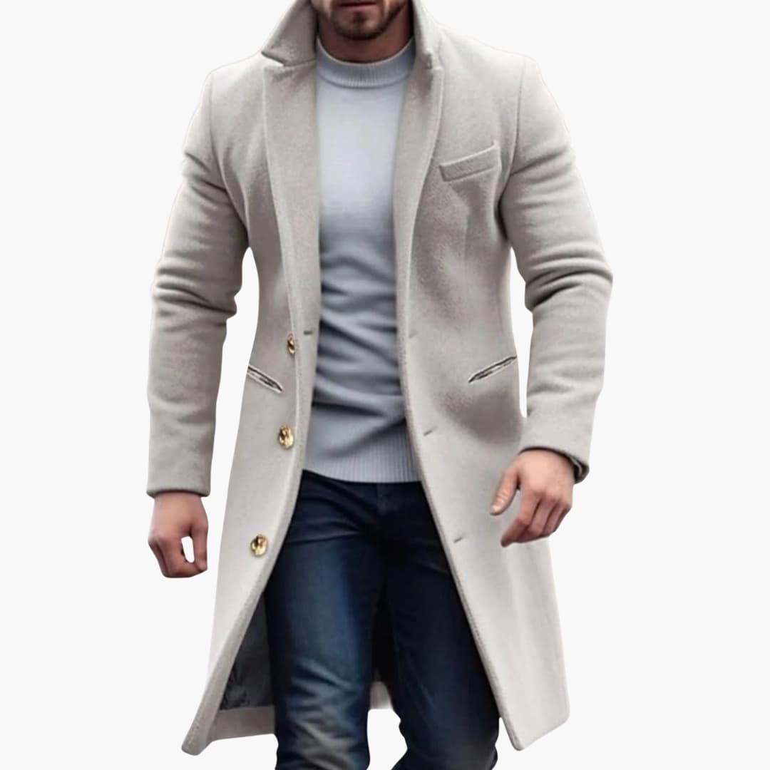 Cappotto Lungo da Uomo – Stile con Bottoni