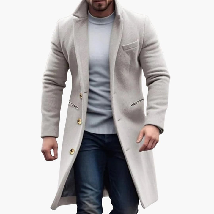 Cappotto Lungo da Uomo – Stile con Bottoni