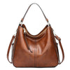 Borsa a Spalla in Pelle Classica con Dettagli Oro Sleek