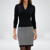Abito Midi V-Neck a Manica Lunga da Donna