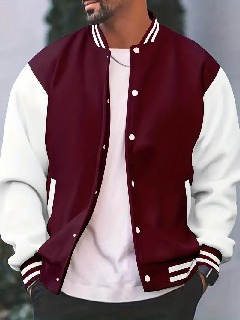 Giacca da baseball casual da uomo per l'autunno