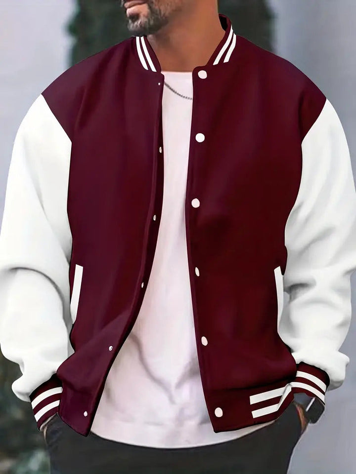 Giacca da baseball casual da uomo per l'autunno