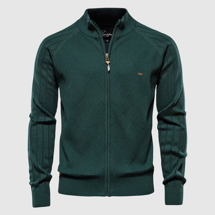 Cardigan da uomo con collo alto e cerniera