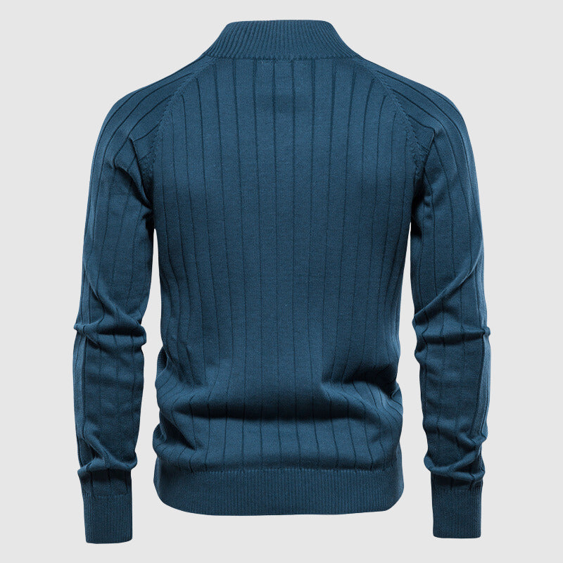 Zyan – Cardigan a Zip Completa per Uomo in Cotone
