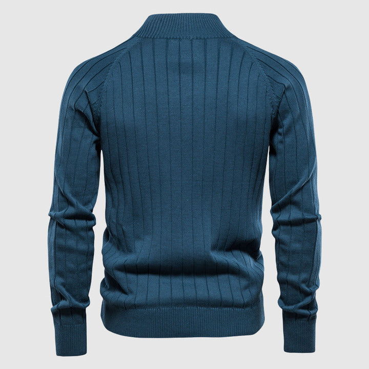 Zyan – Cardigan a Zip Completa per Uomo in Cotone