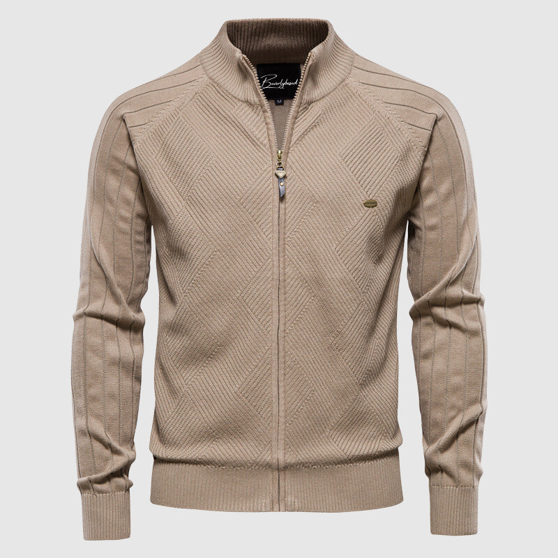 Zyan – Cardigan a Zip Completa per Uomo in Cotone
