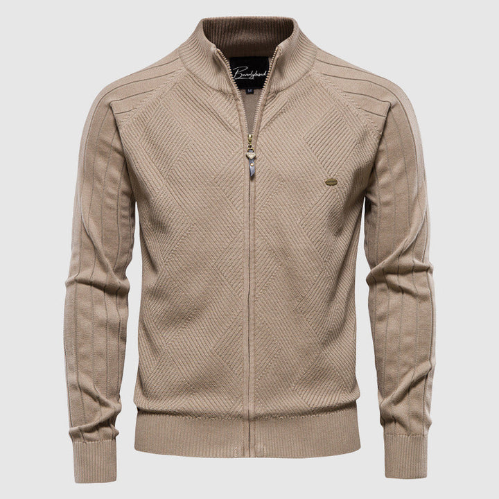 Zyan – Cardigan a Zip Completa per Uomo in Cotone