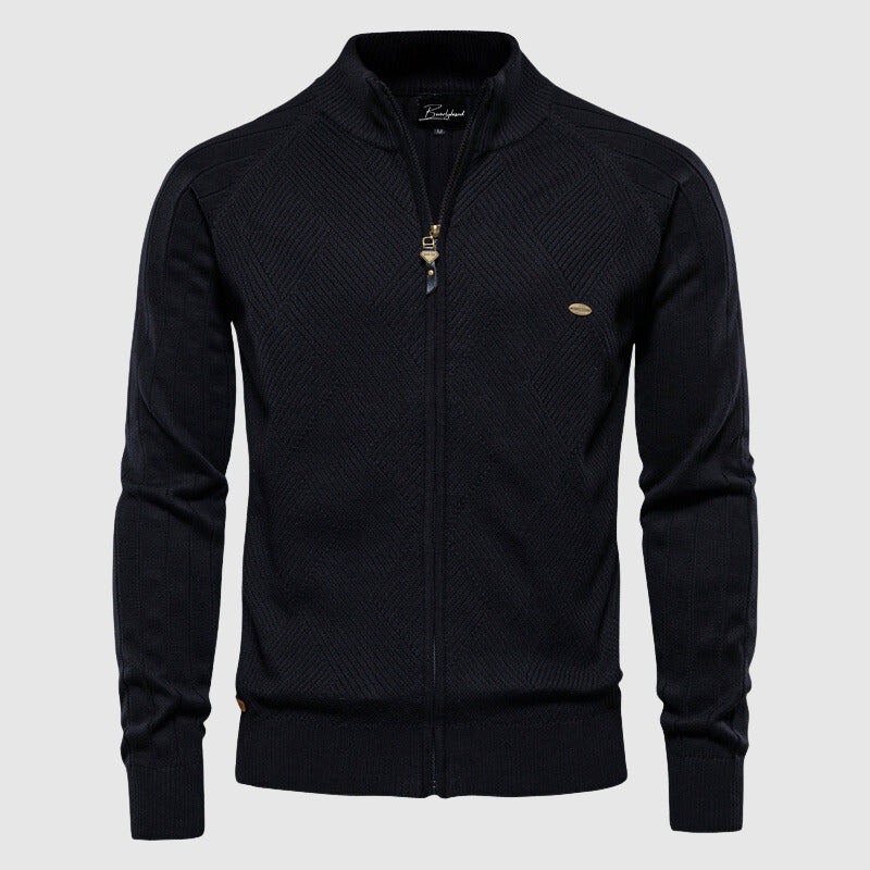 Zyan – Cardigan a Zip Completa per Uomo in Cotone