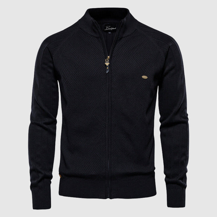Zyan – Cardigan a Zip Completa per Uomo in Cotone