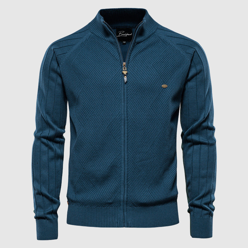 Cardigan da uomo con collo alto e cerniera