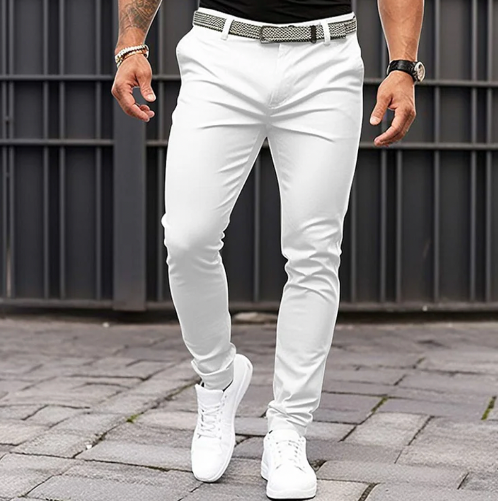 Pantaloni in misto cotone a vestibilità comoda da uomo